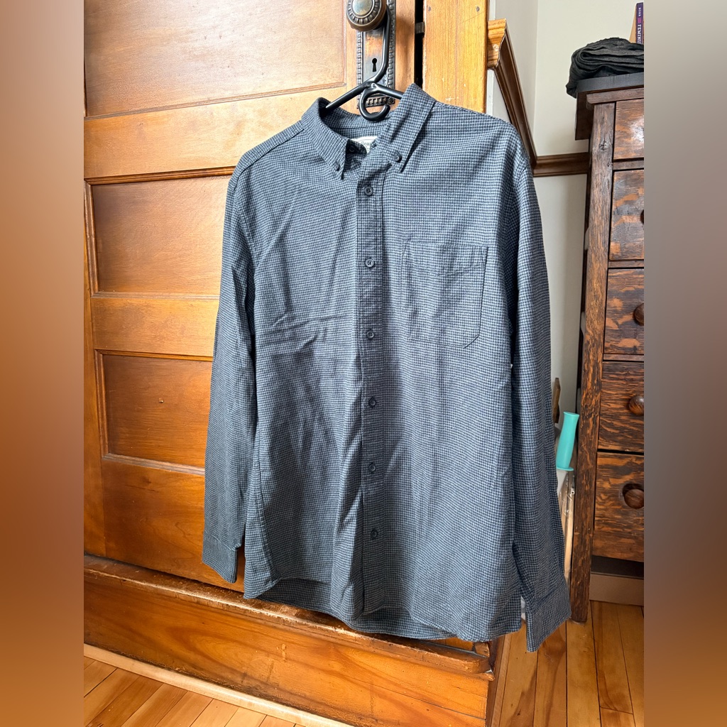 L.L. Bean Black And White Houndstooth Shirt
